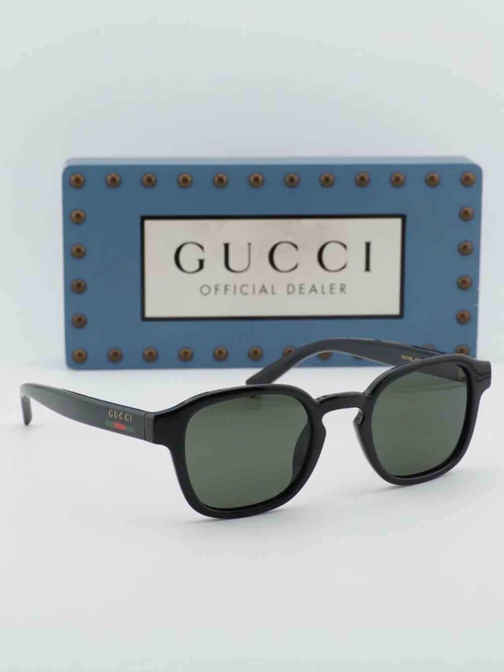 Gucci GG2106S 001 Men Square Sunglasses - Black / Grey - Picture 7 of 11